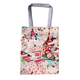 Flat Tote Bag - Cranes over Blossoms