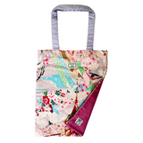 Flat Tote Bag - Cranes over Blossoms