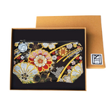 Kimono Pouch - Bundles of Flowers (Black)