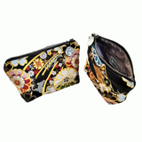 Kimono Pouch - Bundles of Flowers (Black)