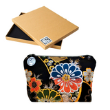Kimono Pouch - Bundles of Flowers (Black)