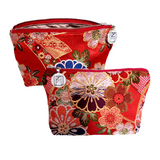 Kimono Pouch - Bundles of Flowers (Red)
