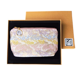 Kimono Pouch - Clouds and Bush Clovers (Light Pink)