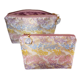 Kimono Pouch - Clouds and Bush Clovers (Light Pink)