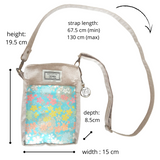 Sunpo Bag <Grey x Blue> - Cherry Blossoms and Snow Flake Rings