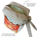 Sunpo Bag <Grey x Blue> - Cherry Blossoms and Snow Flake Rings