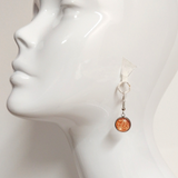 Earrings: Drop Earrings - Asanoha Leaves