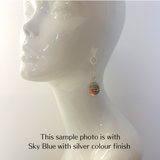 Earrings: Drop Earrings < Lanterns > Cranes and Mount Fuji