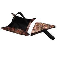 Foldable and Portable Fabric Tray (No buttons) - Botanical Garden and River