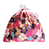 Drawstring Pouch Bag - Japanese Cherry Blossoms