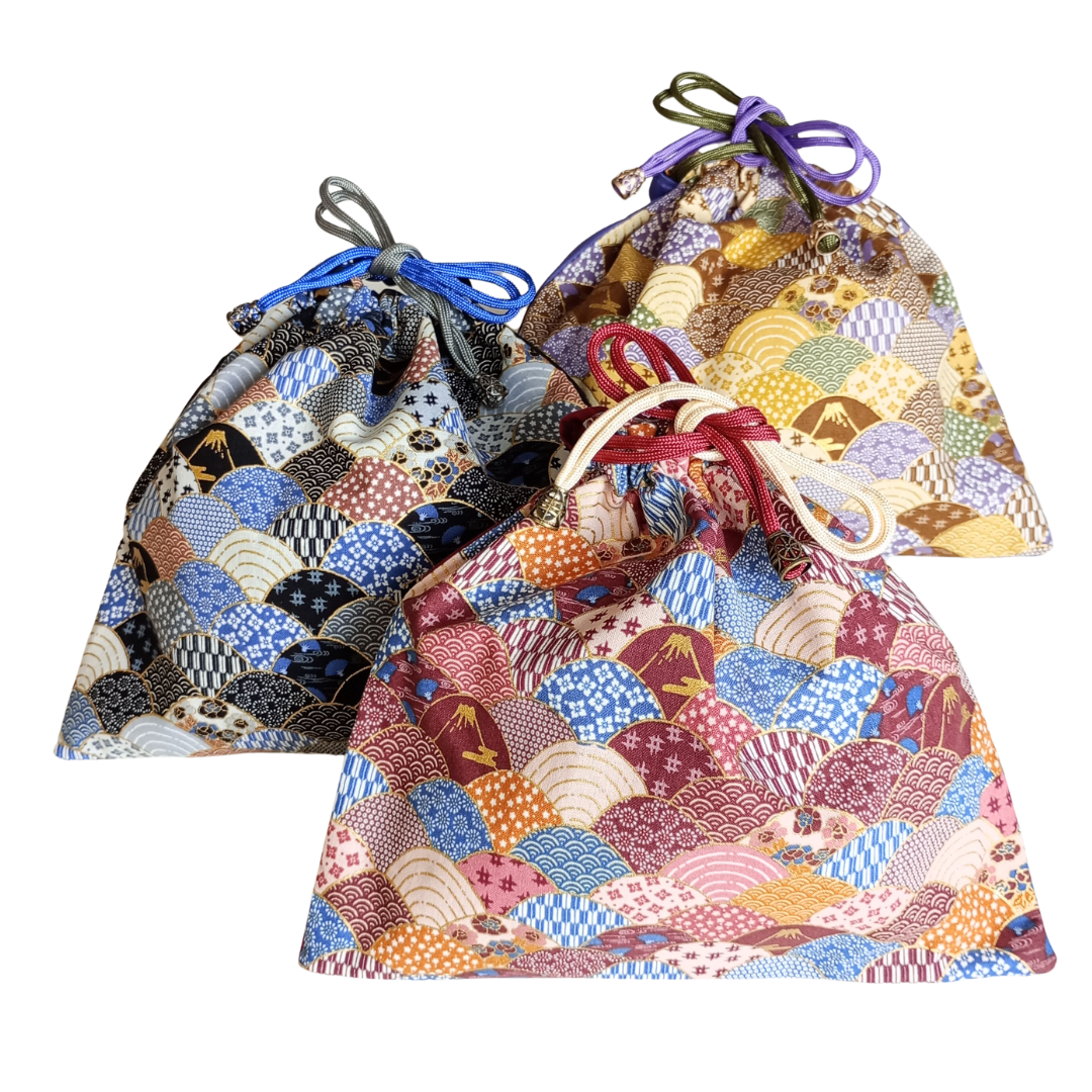 Handmade Japanese Kinchaku Drawstring Pouch UK – YOKOABER