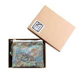 Kimono Coin Purse <Mint Blue> - Blue Hexagons