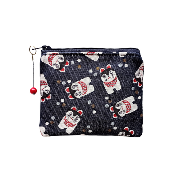 Kimono Coin Purse <Ocean Navy> -  "Inu Hariko" Dogs