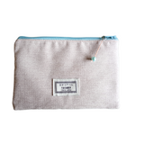 Kimono Passport Case <Grey x Blue> - Cherry Blossoms and Snow Flake Rings