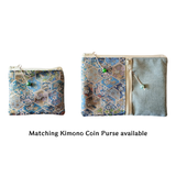 Kimono Passport Case <Mint Blue> - Blue Hexagons