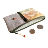Kimono Passport Case <Grey x Cream Yellow> - Clouds and Diamonds