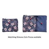 Kimono Passport Case <Ocean Navy> - "Inu Hariko" Dogs