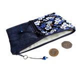 Kimono Passport Case <Ocean Navy> - Night Blossoms