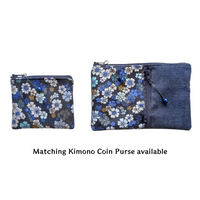 Kimono Passport Case <Ocean Navy> - Night Blossoms