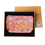 Kimono Pouch - Cherry Blossoms and Bamboo Trees