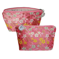 Kimono Pouch - Cherry Blossoms and Bamboo Trees