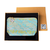 Kimono Pouch - Clouds and Bush Clovers (Light Blue)