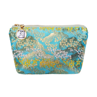 Kimono Pouch - Clouds and Bush Clovers (Light Blue)