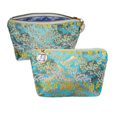 Kimono Pouch - Clouds and Bush Clovers (Light Blue)