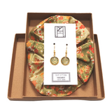 Accessory Gift Set of 2: Scrunchie and Drop Earrings - Botanical Garden and River