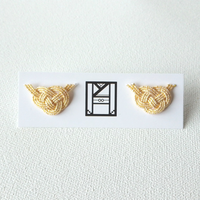 Earrings: Metal-Free Stud < Washi Paper Strings > - Awaji Knot