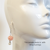 Earrings: Choose Stud or Drop < Washi Paper Strings > - Plum Blossoms [Diamond Pink]