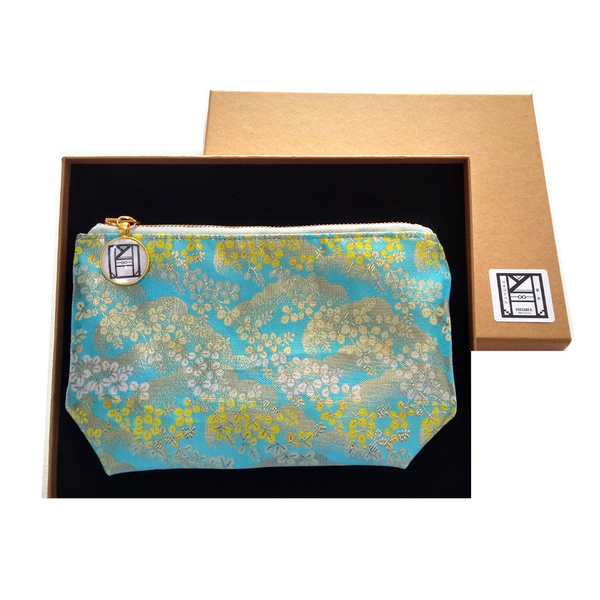 Kimono Pouch - Clouds and Bush Clovers