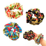 Scrunchies (Set of 3) - Cranes & Mount Fuji