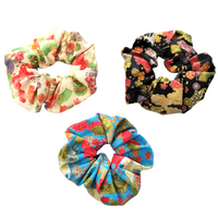 Scrunchies (Set of 3) - Cranes & Mount Fuji