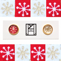 Earrings: Stud Earrings - Red and White (Kohaku 紅白)