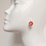 Earrings: Stud Earrings - Red and White (Kohaku 紅白)